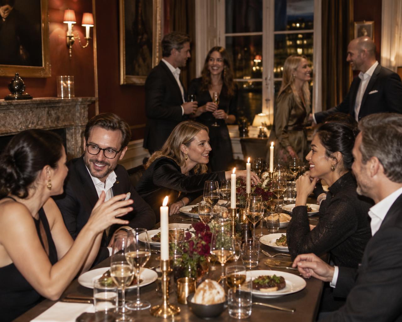 Conversation at a private dinner
